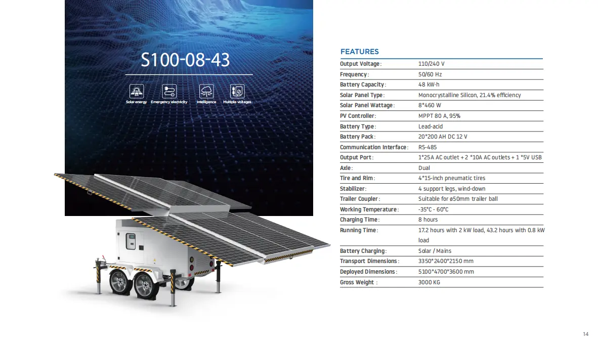 MOBILE AND LIFEABLE SOLAR LIGHTING VEHICLE TOWER 18